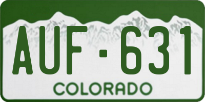 CO license plate AUF631