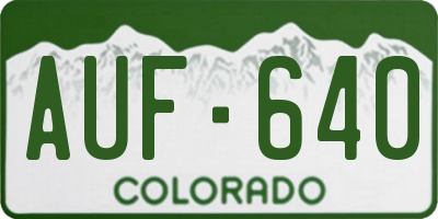 CO license plate AUF640