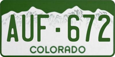 CO license plate AUF672