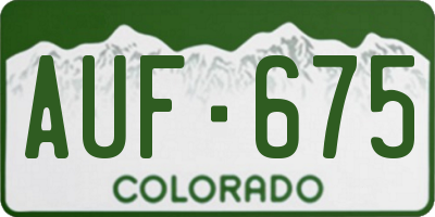 CO license plate AUF675