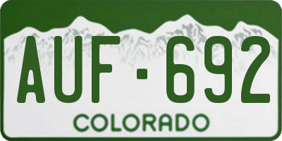 CO license plate AUF692