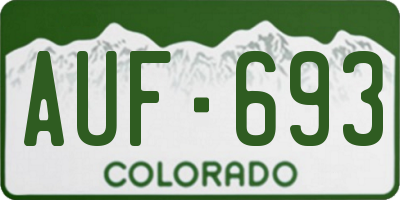 CO license plate AUF693