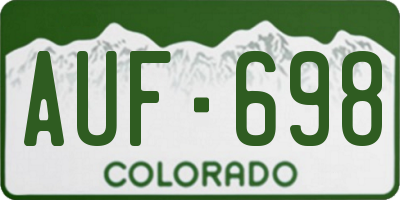 CO license plate AUF698
