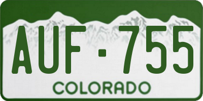 CO license plate AUF755