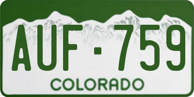 CO license plate AUF759