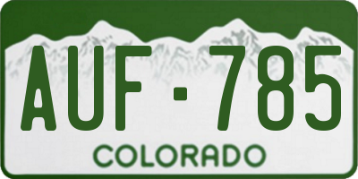 CO license plate AUF785