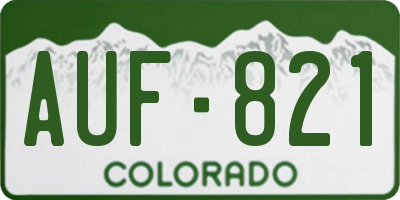 CO license plate AUF821