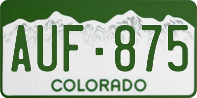 CO license plate AUF875