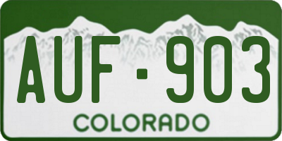 CO license plate AUF903