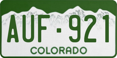 CO license plate AUF921