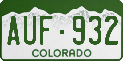 CO license plate AUF932