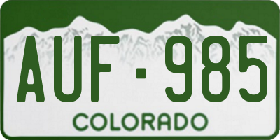 CO license plate AUF985