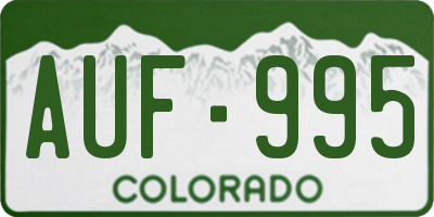 CO license plate AUF995