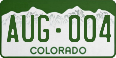 CO license plate AUG004