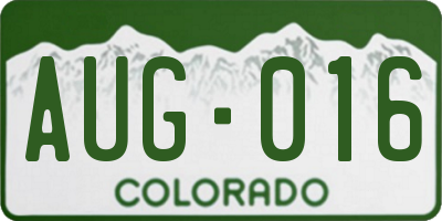 CO license plate AUG016