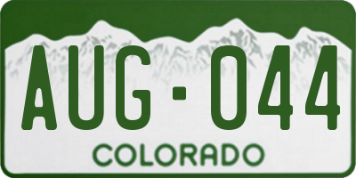 CO license plate AUG044