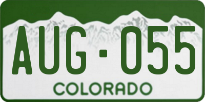 CO license plate AUG055