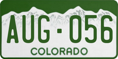 CO license plate AUG056