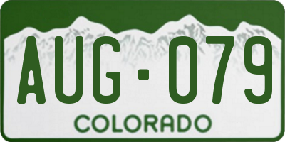 CO license plate AUG079