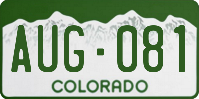 CO license plate AUG081