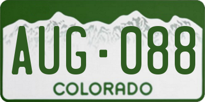 CO license plate AUG088