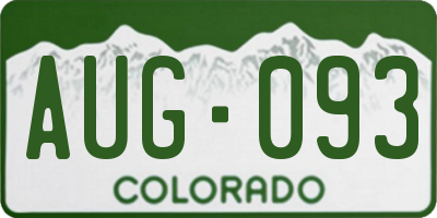 CO license plate AUG093