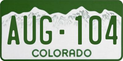 CO license plate AUG104