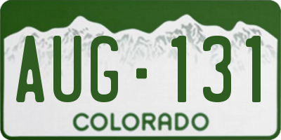CO license plate AUG131
