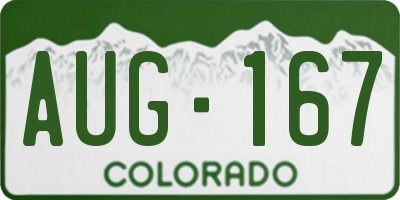 CO license plate AUG167