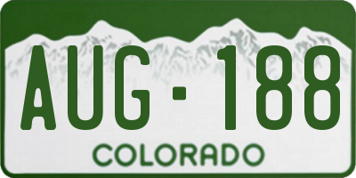 CO license plate AUG188