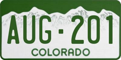 CO license plate AUG201