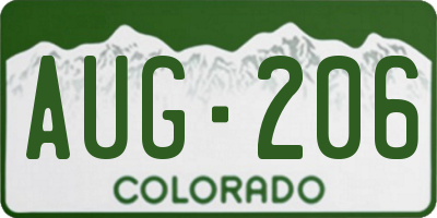 CO license plate AUG206