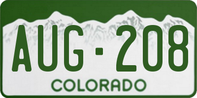 CO license plate AUG208