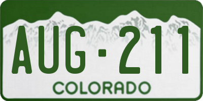 CO license plate AUG211
