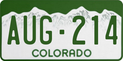 CO license plate AUG214