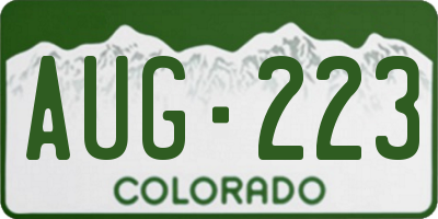 CO license plate AUG223