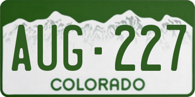 CO license plate AUG227