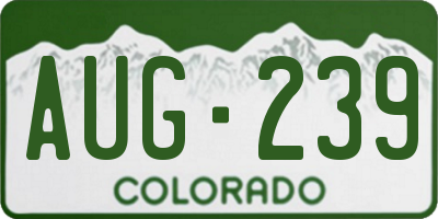 CO license plate AUG239