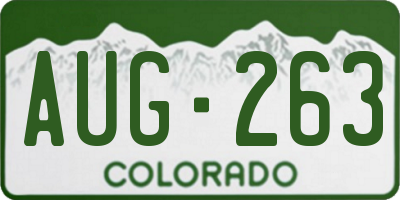 CO license plate AUG263