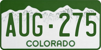 CO license plate AUG275