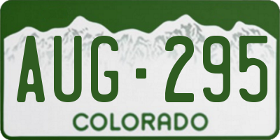 CO license plate AUG295