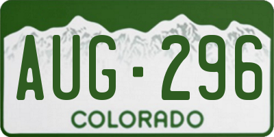 CO license plate AUG296