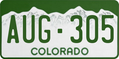 CO license plate AUG305