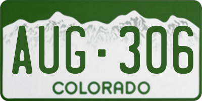 CO license plate AUG306