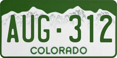 CO license plate AUG312