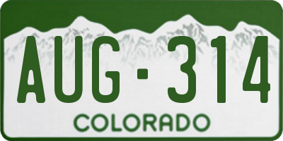 CO license plate AUG314