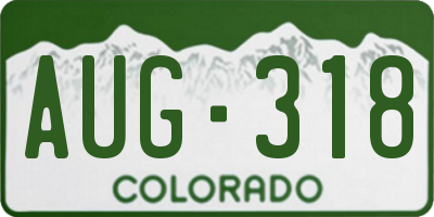 CO license plate AUG318