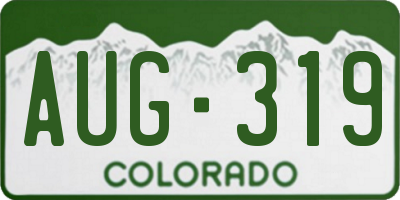 CO license plate AUG319