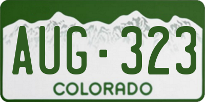 CO license plate AUG323