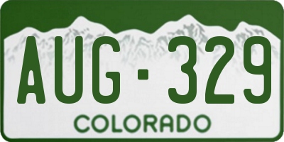 CO license plate AUG329